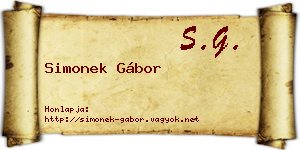 Simonek Gábor névjegykártya