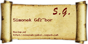 Simonek Gábor névjegykártya